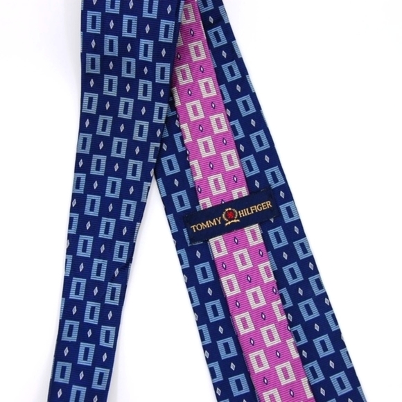 Tommy Hilfiger Geometric Two Tone Tie Silk - Picture 5 of 8